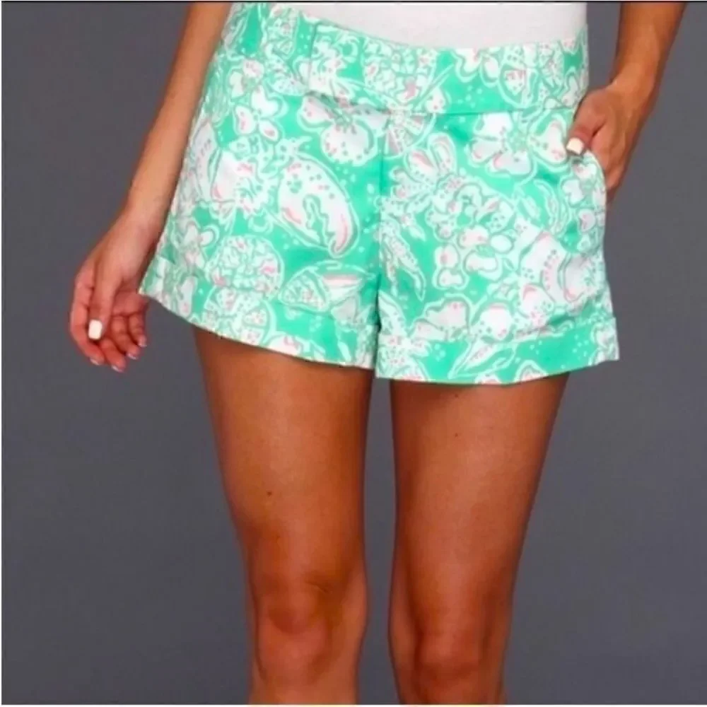 Lilly Pulitzer Barclay Green and Pink Short Women Size 0